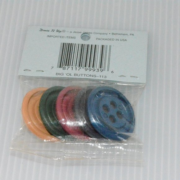 Dress It Up Big Ol Buttons Lot Multi Purpose Arts & Crafts Embellishments Colors - Picture 2 of 4